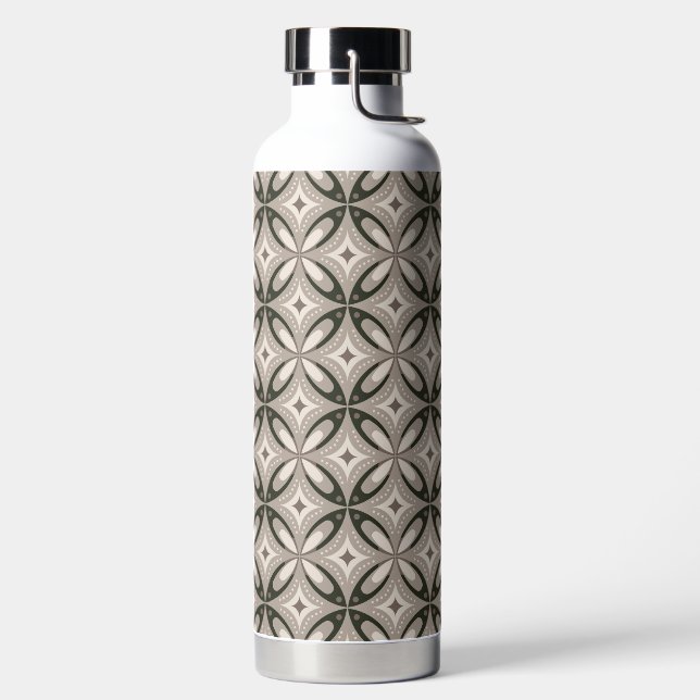 Bouteille D'eau Formes circulaires rétro beige et marron (Droite)