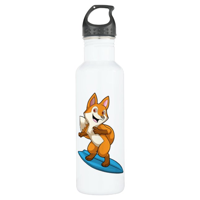 Bouteille D'eau Fox comme surfer avec Surfer (Devant)