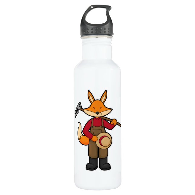 Bouteille D'eau Fox en fermier avec Rake & Casquette (Devant)