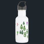 Bouteille D'eau Freeride Skieurs alpins Ski illustration Ski<br><div class="desc">skieur d'hiver cool design motif avec skieurs skieurs sur les pistes de la station de ski alpin parmi des sapins enneigés dans les alpes. Les skieurs freeride portent des combinaisons de ski rétro vintages et colorées, descendent en ski avec des skis sur un arrière - plan de paysage de montagne...</div>