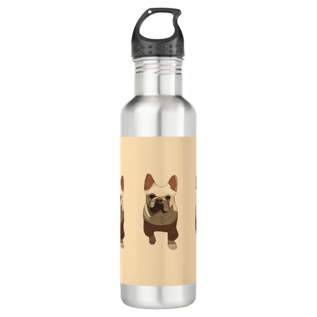 Bouteille D'eau French Bulldog, Soft Peach (Devant)