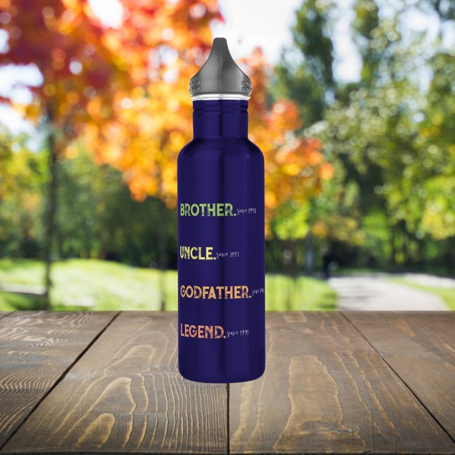 Bouteille D'eau Frère oncle Parrain Légende depuis l'année (Créateur téléchargé)