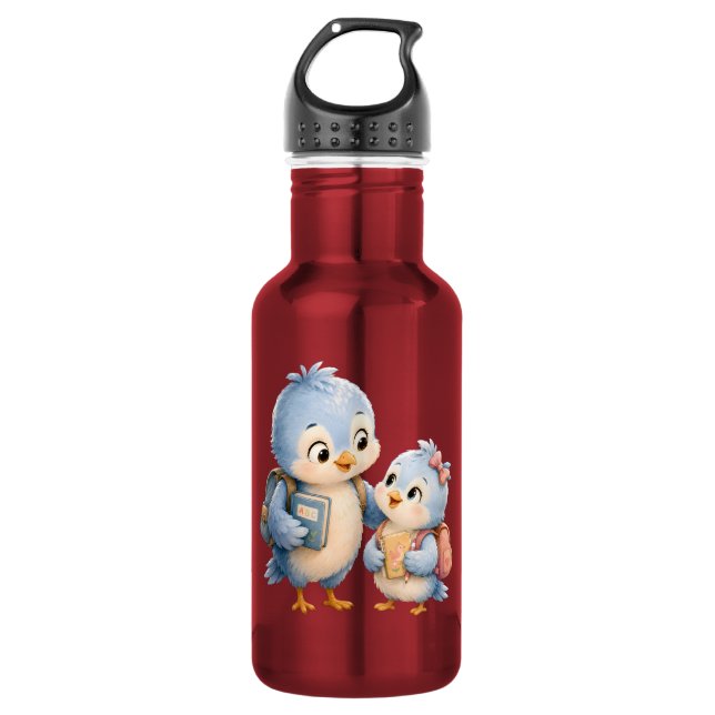 Bouteille D'eau Frères et sœurs d'oiseau bleu (Devant)
