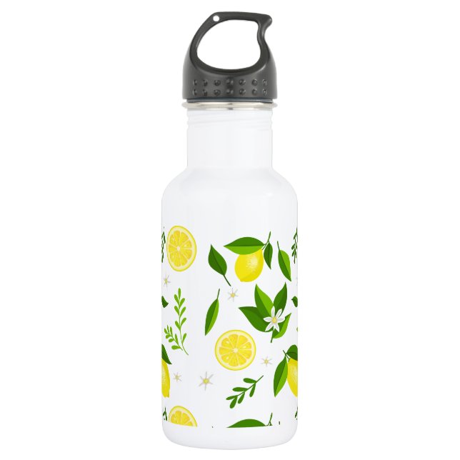 Bouteille D'eau Fresh lemons with flowers and leaves (Devant)