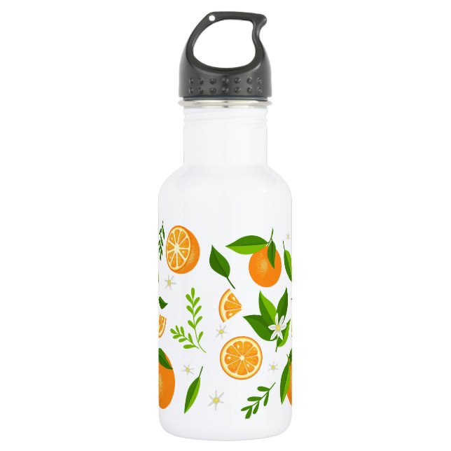 Bouteille D'eau Fresh oranges with flowers and leaves (Devant)