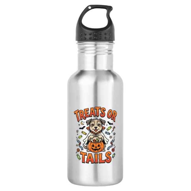 Bouteille D'eau Friandises pour chien de Halloween méfaits (Devant)