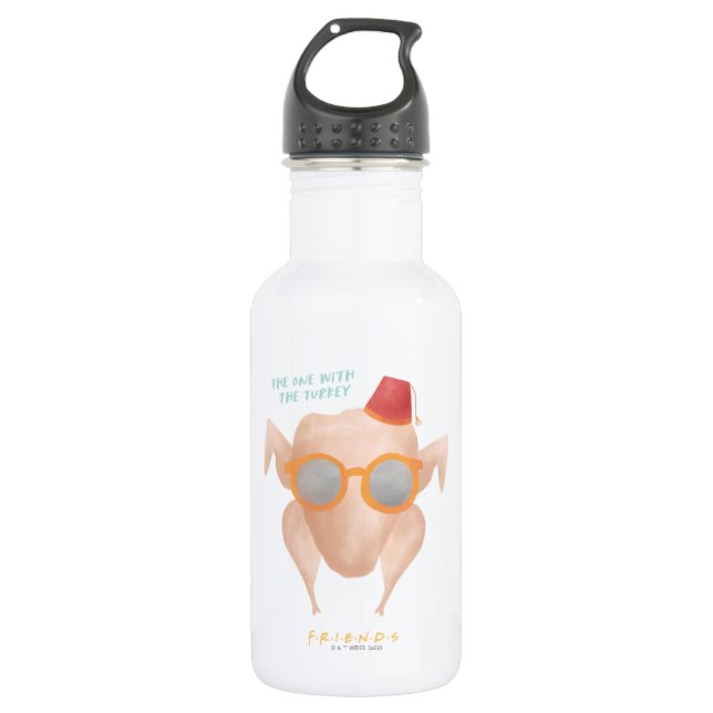 Bouteille D'eau FRIENDS™ | Celui avec la dinde (Devant)