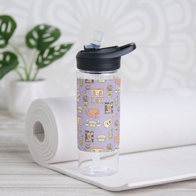 Bouteille D'eau FRIENDS™ | Motif d'icône violette (Yoga)