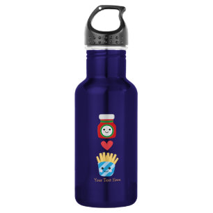 Bouteille D'eau Fritures et ketchup (personnalisables)