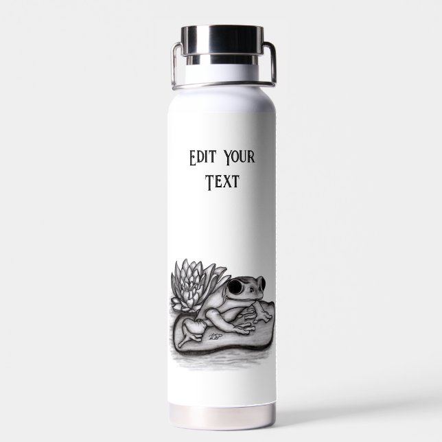 Bouteille D'eau Froggy, Modifier votre texte (Arrière)