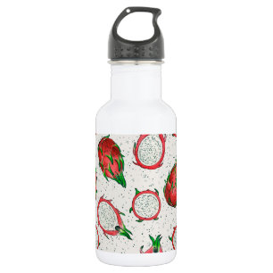 Bouteille D'eau Fruit de dragon rouge sur blanc