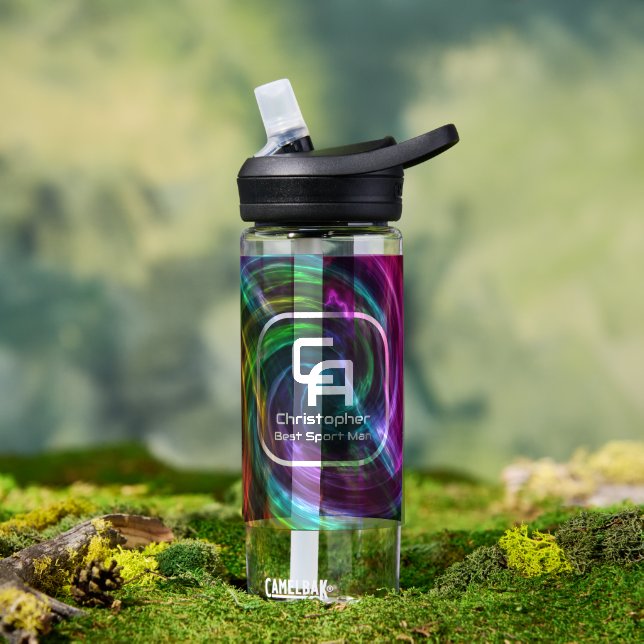 Bouteille D'eau Fumée tordue Monogramme Aqua (Extérieur)