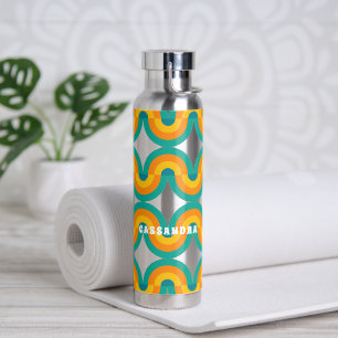 Bouteille D'eau Funky Eclectic Retro Demi Cercles Art Motif