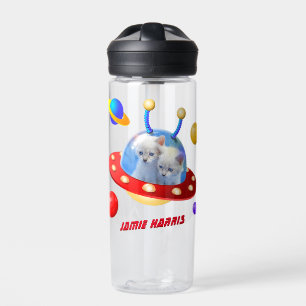 Bouteille D'eau Funky SciFi Cats Outer Space Boys Astronaut UFO