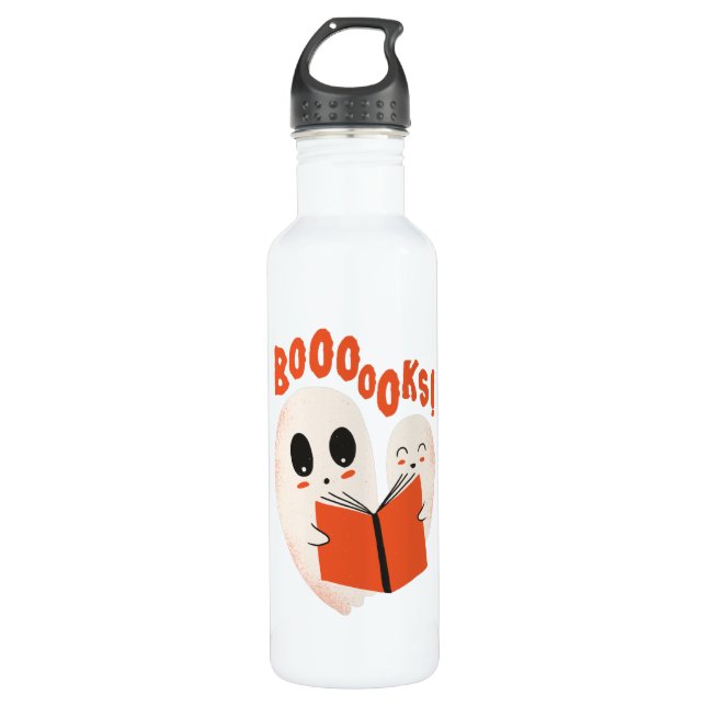 Bouteille D'eau Funny Bookworm Ghost Halloween Costume Booooks (Devant)