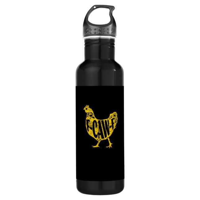 Bouteille D'eau Funny Chicken F-Caw-F Hen Poultry Rooster Coop (Devant)