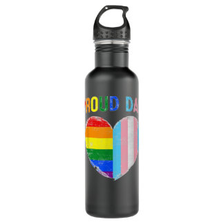 Bouteille D'eau Funny Father's Day Proud Dad Transgender Gay Rainb