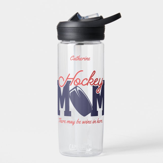 Bouteille D'eau Funny Hockey Maman personnalisée (Gauche)