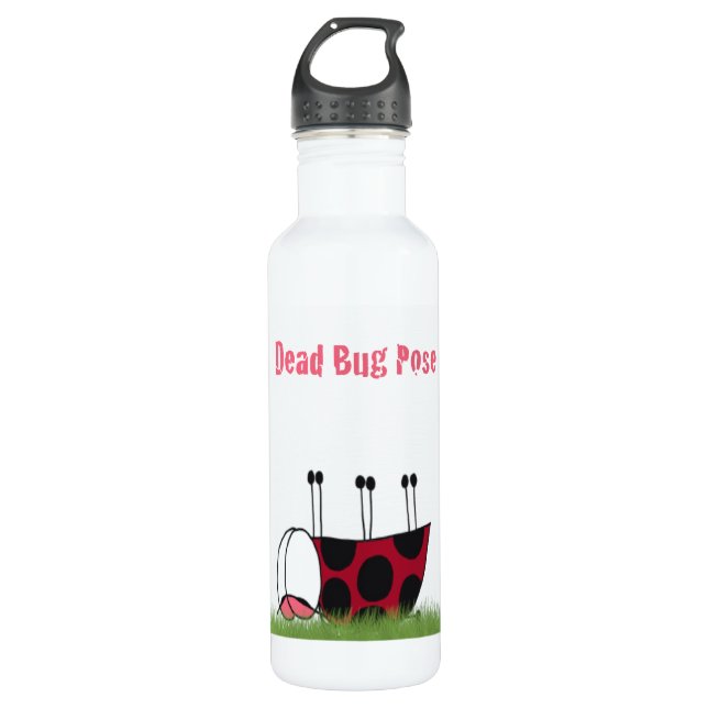 Bouteille D'eau Funny Ladybug Dead Bug Yoga Pose (Devant)