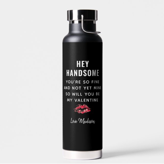 Bouteille D'eau Funny Valentines Jour Poème Petit ami Kiss Monogra (Gauche)