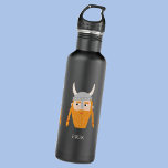 Bouteille D'eau Funny Viking Personnalisé<br><div class="desc">Un Viking amusant,  parfait pour vos Scandinaves préférés. Art original de Nic Squirrell. Modifiez le nom pour personnaliser.</div>
