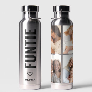 Bouteille D'eau Funtie Fun Cool Aunt Custom Name 4 Photo Collage