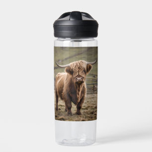 Bouteille D'eau **"Furry Majesty : The Woolly Brown Highland Cow"*