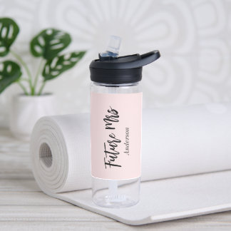 Bouteille D'eau Futur Madame Fête de Mariage Rose Pâle 