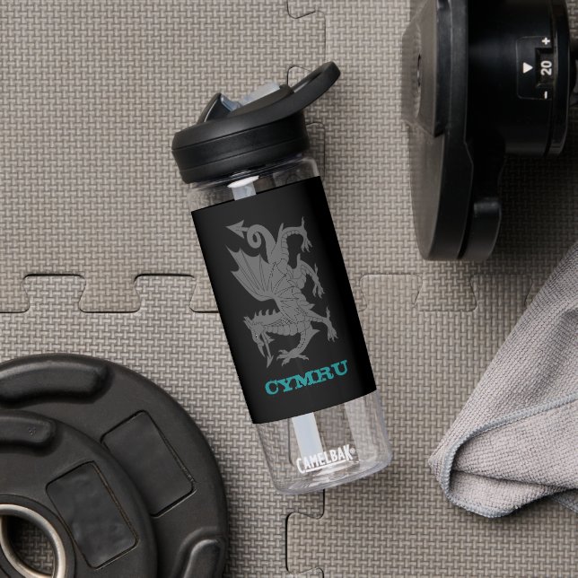 Bouteille D'eau Galles Fitness & Dragon, Armoiries galloises / dra (Droite)