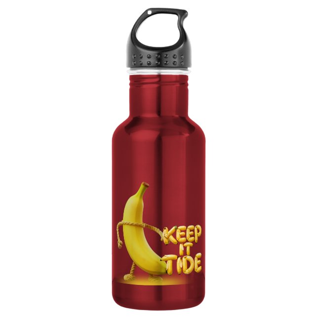 Bouteille D'eau Gardez-le Tide – Typographie drôle de banane Minim (Devant)