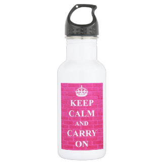 Bouteille D'eau Gardez votre calme et continuez en rose