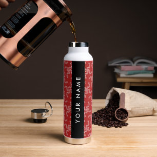 Bouteille D'eau Garland de Noël, Rouge, Votre nom, Personnaliser