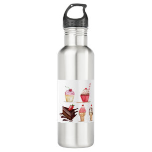 Bouteille D'eau Gâteaux Aquarelle Boulangerie sucreries Cupcakes P