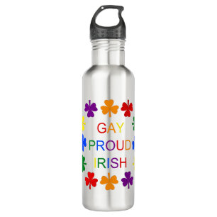 Bouteille D'eau Gay Fier Irlandais LGBT Rainbow Shamrocks