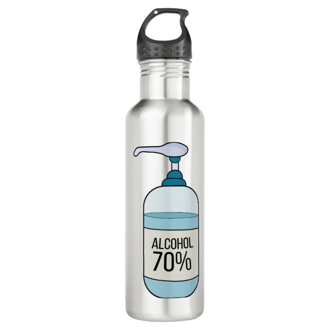 Bouteille D'eau Gel Sanitizer à la main avec 70% d'alcool (Devant)