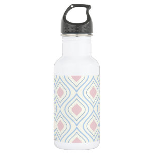 Bouteille D'eau géométrique Abstraite, bleue, rose et blanc cassé