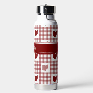 Bouteille D'eau Gingham Rouge de l'Ohio
