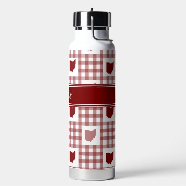 Bouteille D'eau Gingham Rouge de l'Ohio (Gym)