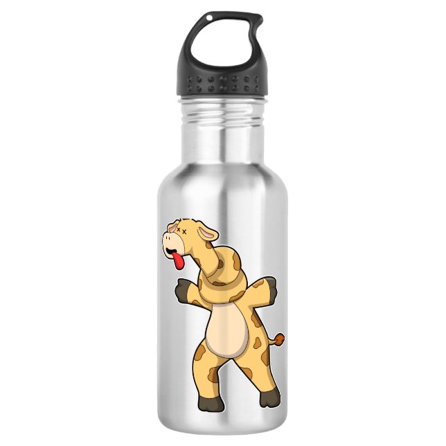 Bouteille D'eau Giraffe avec noeud dans le cou (Devant)