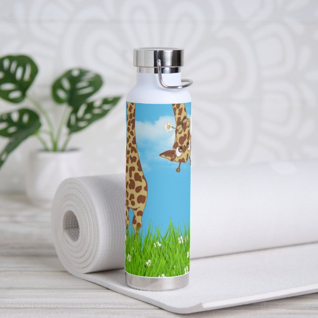 Bouteille D'eau Giraffe en Herbe (Yoga)