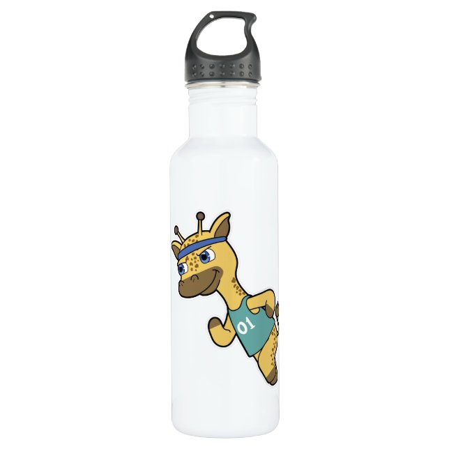 Bouteille D'eau Giraffe en Jogger à Running avec Headband (Devant)