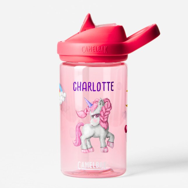 Bouteille D'eau Girls Magical Unicorn Rainbow Kids Personnalisé (Créateur téléchargé)