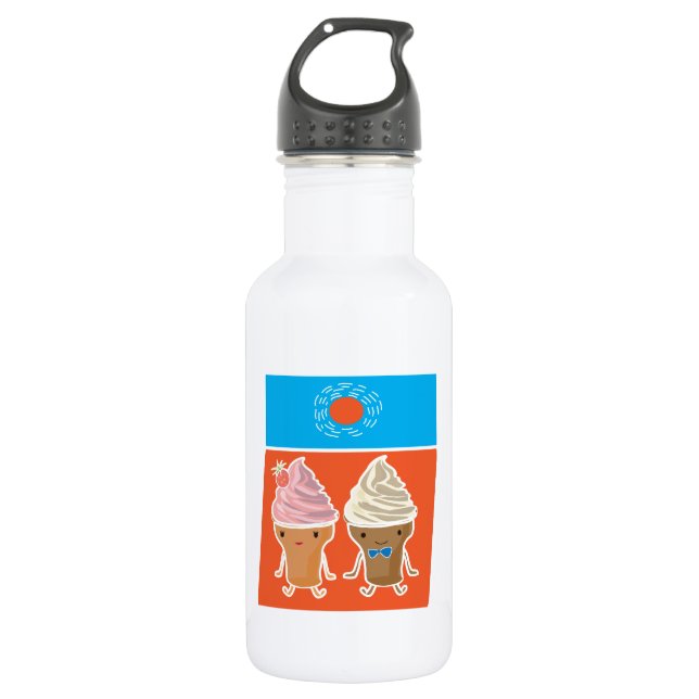 Bouteille D'eau glace et bain de soleil (Devant)