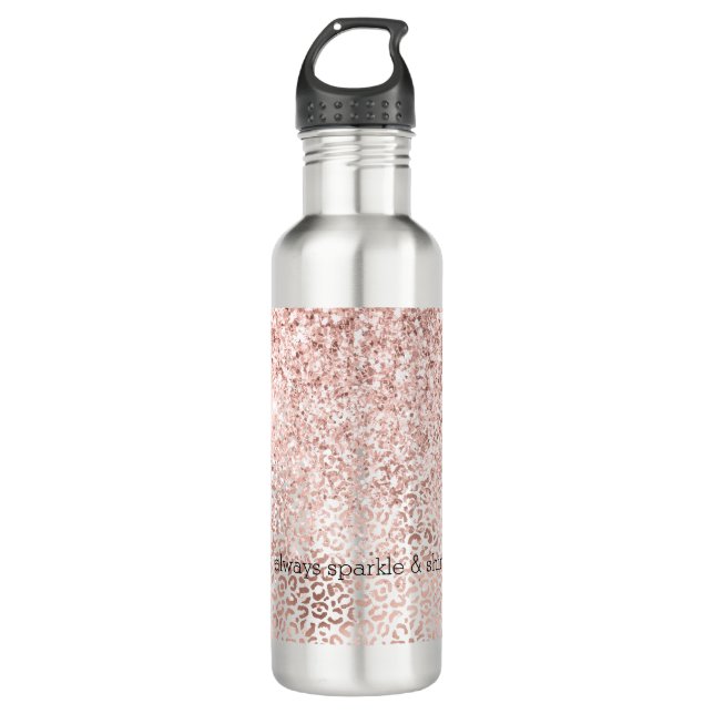 Bouteille D'eau Glam Pink Glitzy Parties scintillant inspiration E (Devant)