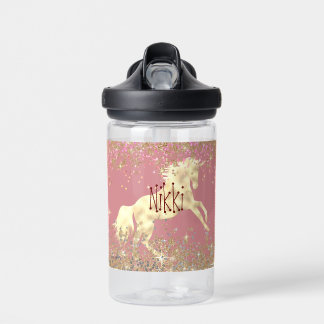 Bouteille D'eau Glittery Gold Unicorn