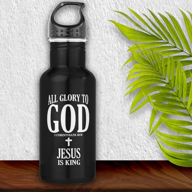 Bouteille D'eau Gloire à Dieu chrétien (Créateur téléchargé)