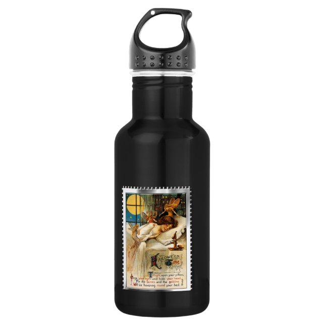 Bouteille D'eau Gobelin et fées nostalgiques d'Halloween endormis (Devant)