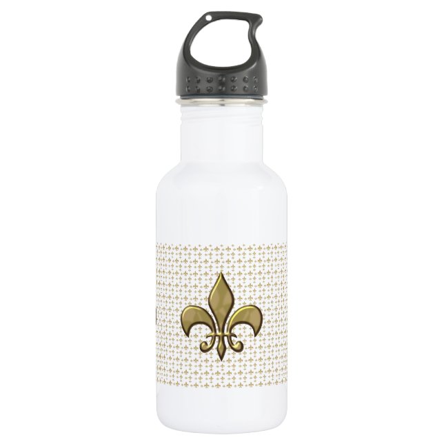Bouteille D'eau Gold Fleur de Lis élégant (Devant)