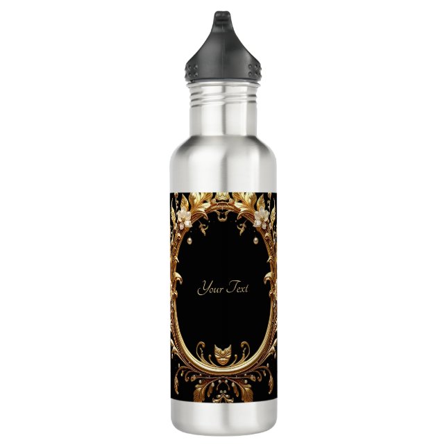 Bouteille D'eau Golden Floral Ornate Water Bottle (Droite)