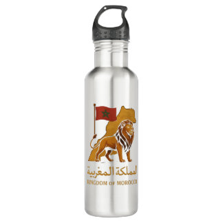 Bouteille D'eau "Golden Majesty of Morocco | Lion & Arabic Kingdom